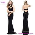 Sexy Fitted Cross Neck Sheath Evening Dress with Open Back